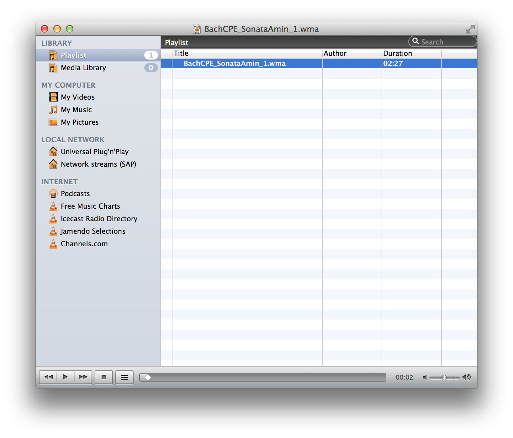 vlc os x convert wma to mp3 step 1