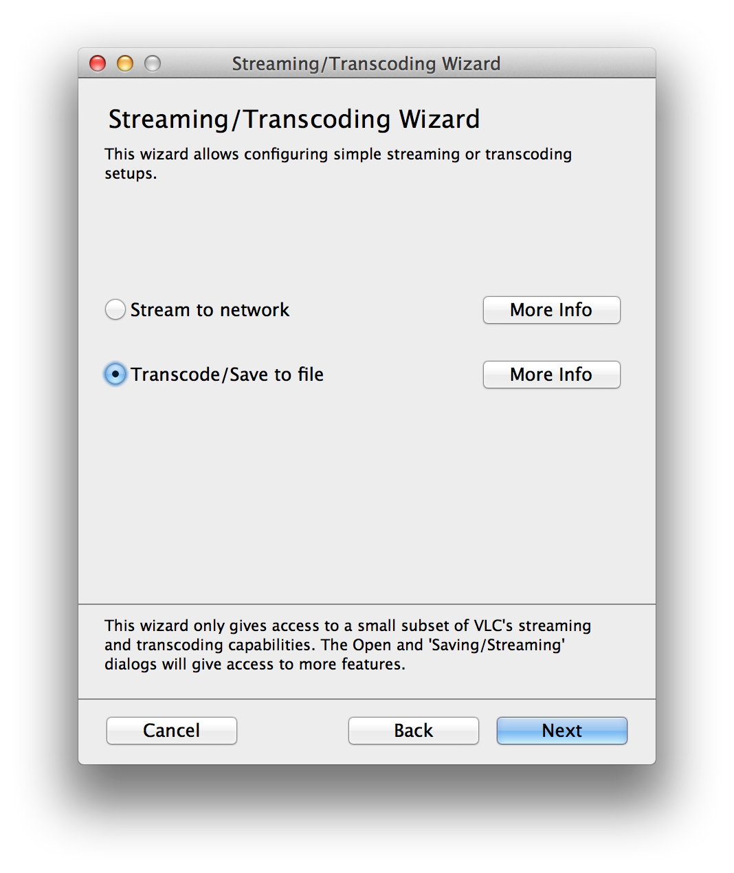 vlc os x convert wma to mp3 step 3